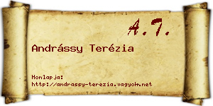 Andrássy Terézia névjegykártya